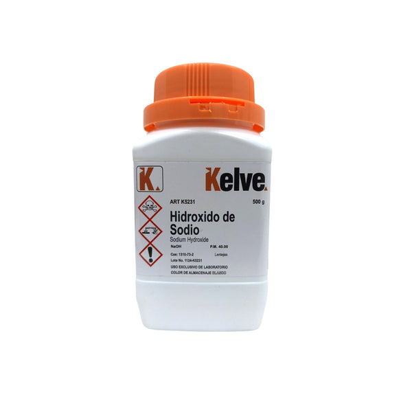 Hidróxido de Sodio (lentejas) 500 Gramos Kelve