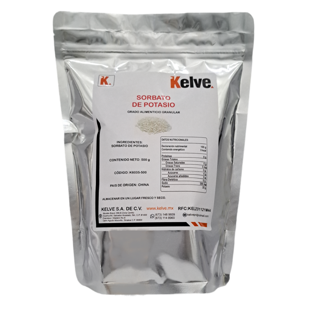 Sorbato de Potasio Granular 500 Gramos Kelve