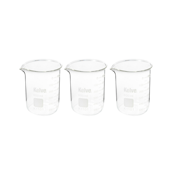 Vaso Precipitado de Vidrio 600 Ml Kelve Paq C/3