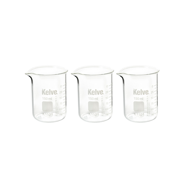 Vaso Precipitado de Vidrio 150 Ml Kelve Paq C/3