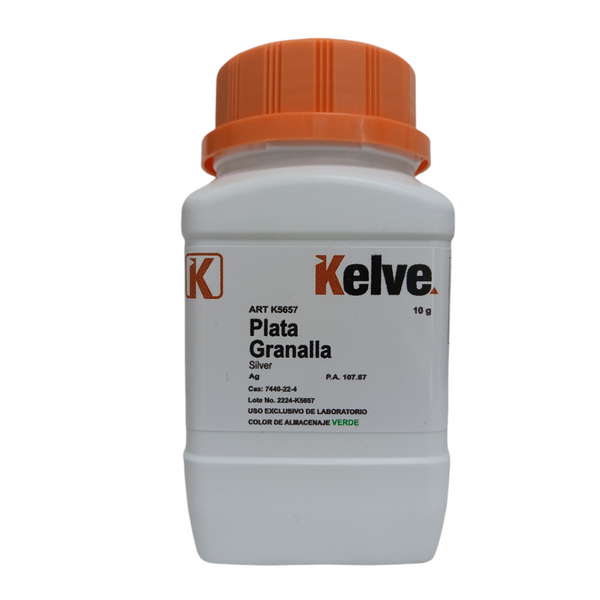 Plata Granalla 10 Gramos Pureza 99.9983% Kelve