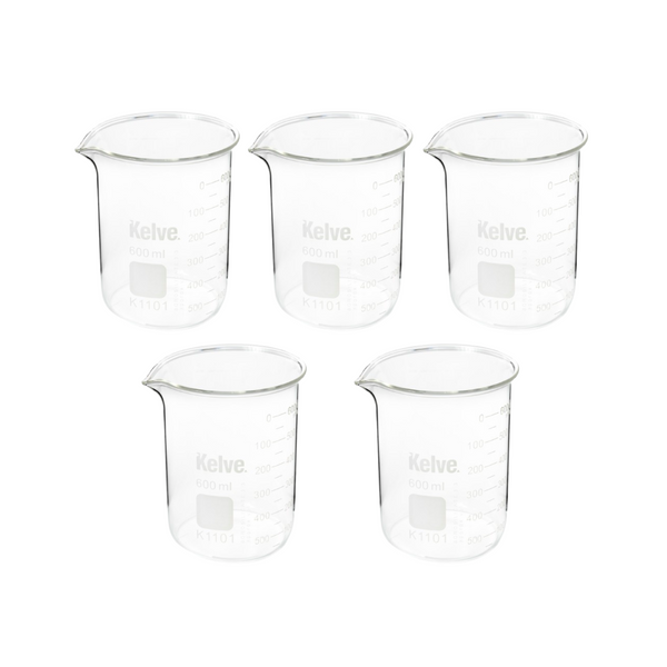 Vaso Precipitado de Vidrio 600 Ml Kelve Paq C/5