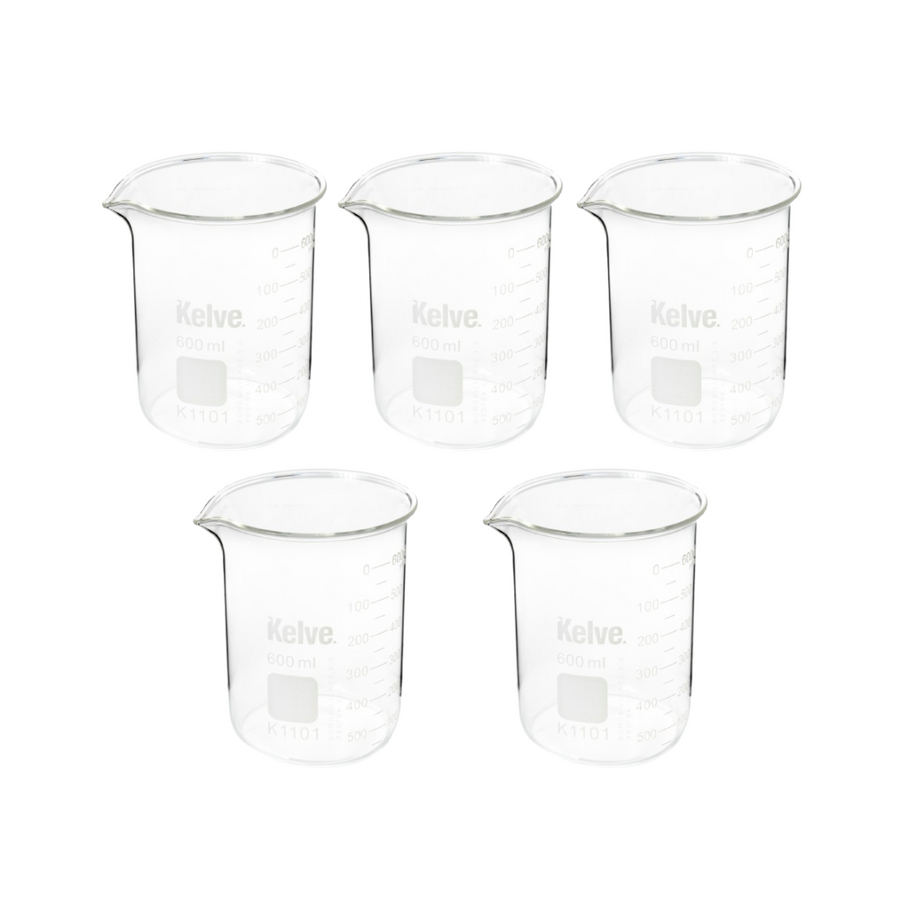 Vaso Precipitado de Vidrio 600 Ml Kelve Paq C/5