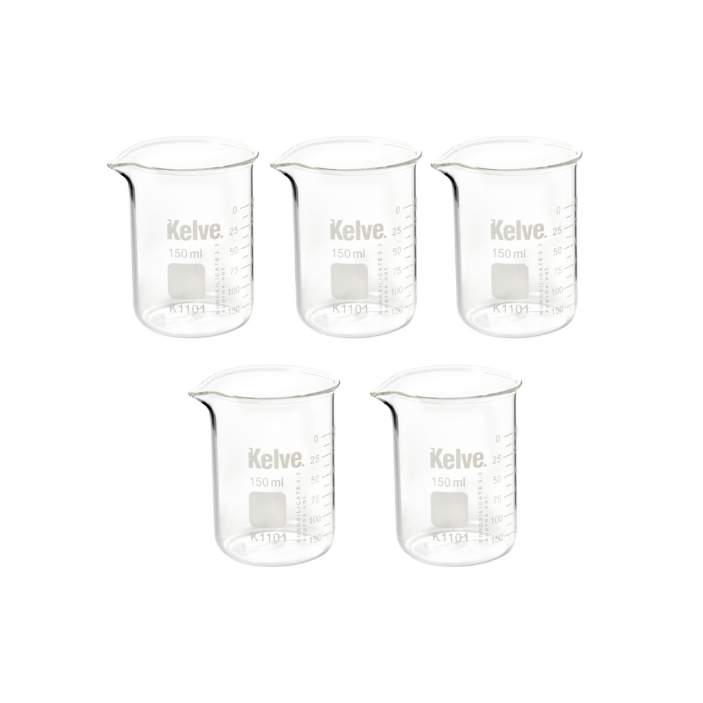 Vaso Precipitado de Vidrio 150 Ml Kelve Paq C/5