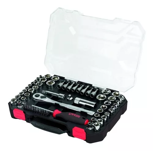Estuche con Matraca Reversible Y Dados 63 Piezas Jcd01 Urrea-h