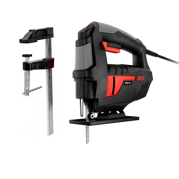 Sierra Caladora 400 W + Prensa Sargento + 1 Llave Allen Skil