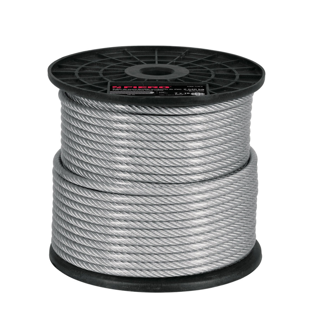 Cable Acero Recubierto Pvc 1/4 7x19 Hilos 75 Mt 44224 Fiero