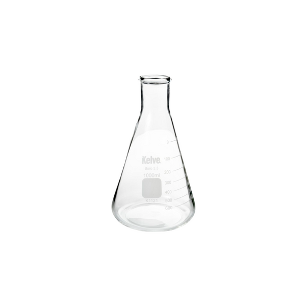 Matraz Erlenmeyer 1000 Ml Vidrio Kelve