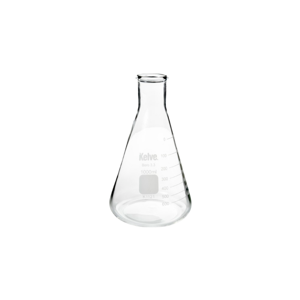 Matraz Erlenmeyer 1000 Ml Vidrio Kelve