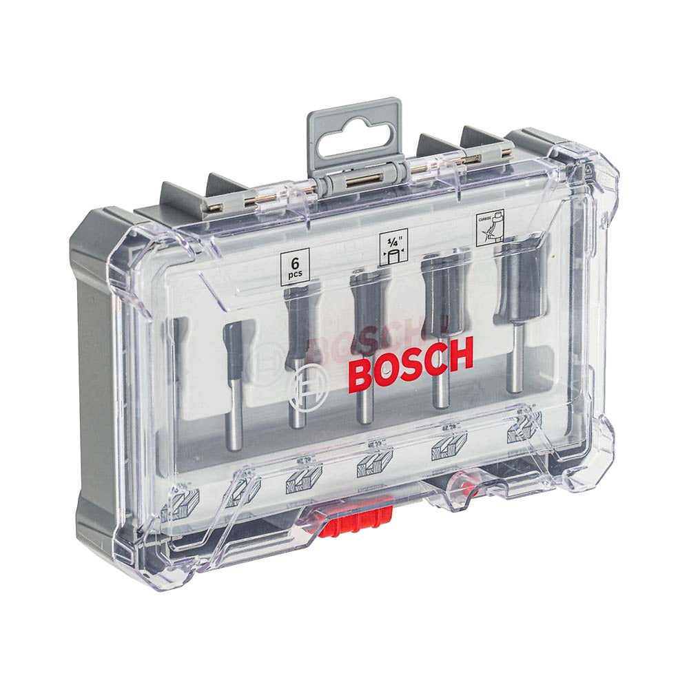Set de Fresas Rectas 1/4 con 6 Piezas para Madera Carpintero Bosch