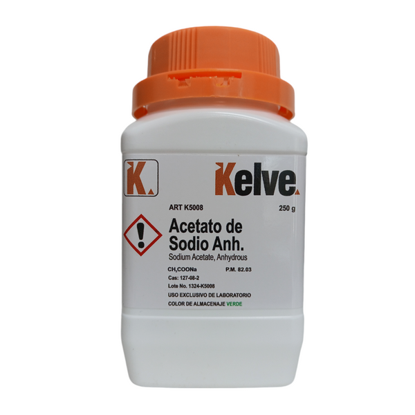 Acetato de Sodio Anhidro 250 Gramos Kelve