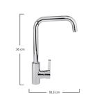 Llave Monomando Corto Ecológico para Fregadero Cromo Dica 4090 - vista 4