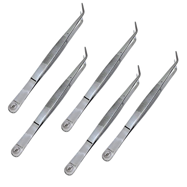 Pinzas de Disección 5 Piezas CVD 927-C de 6" | Tweezers de Acero Inoxidable para Laboratorio