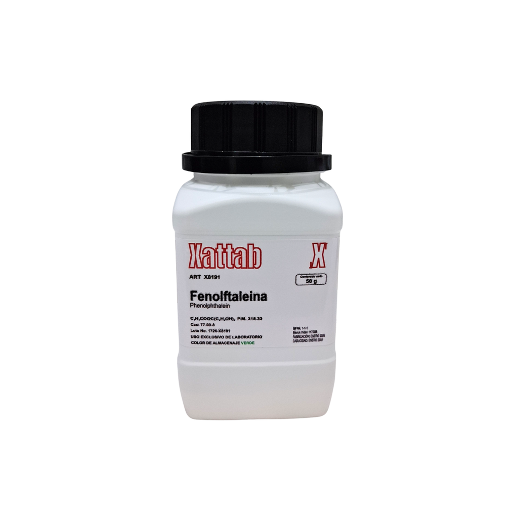 Fenolftaleína 50g — Indicador de pH para Laboratorio | Xattab