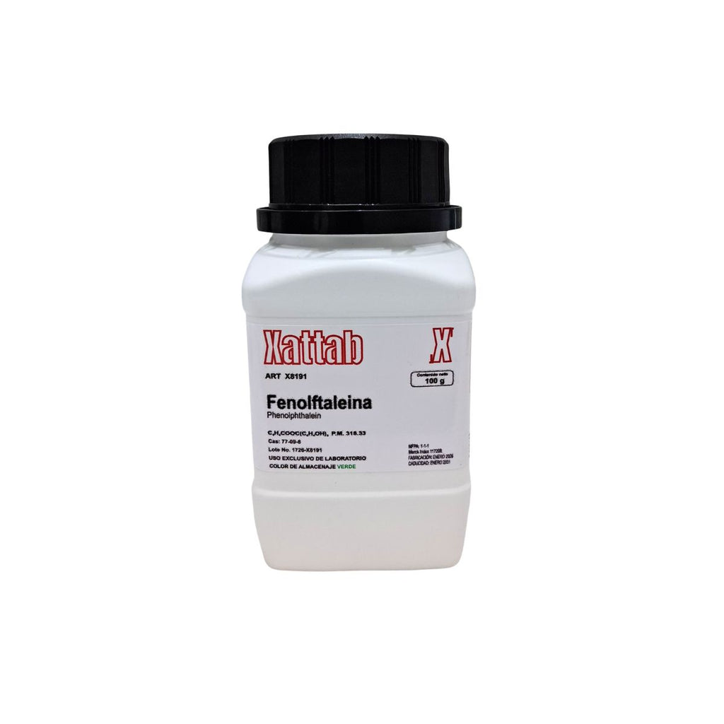 Fenolftaleína 100g — Indicador de pH para Laboratorio | Xattab