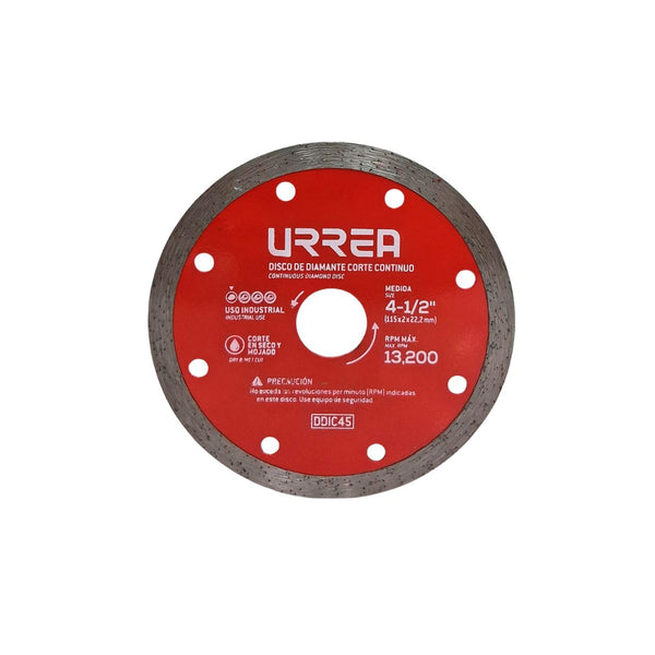Disco de Diamante Corte Continuo Urrea DDIC45 4-1/2" | Herramienta Profesional para Construcción