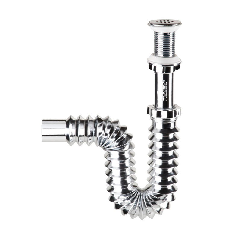 Cespol Lavabo Metalizado Cubierta Acero Inox Tubo 3722 Urrea-V