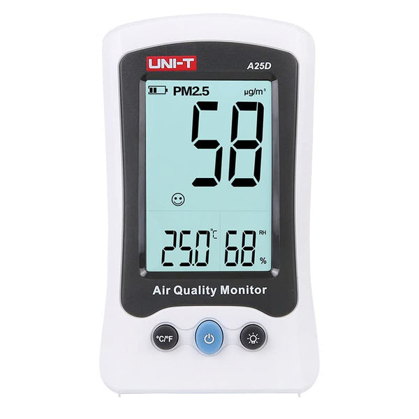 Monitor de Calidad del Aire UNI-T A25D | Detector de CO₂, PM2.5, PM10, TVOC y Formaldehído con Pantalla Digital