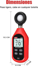 Mini Luxómetro Digital UNI-T UT383 | Medidor de Luz Ambiental en Lux para Iluminación, Oficinas e Industria - vista 3