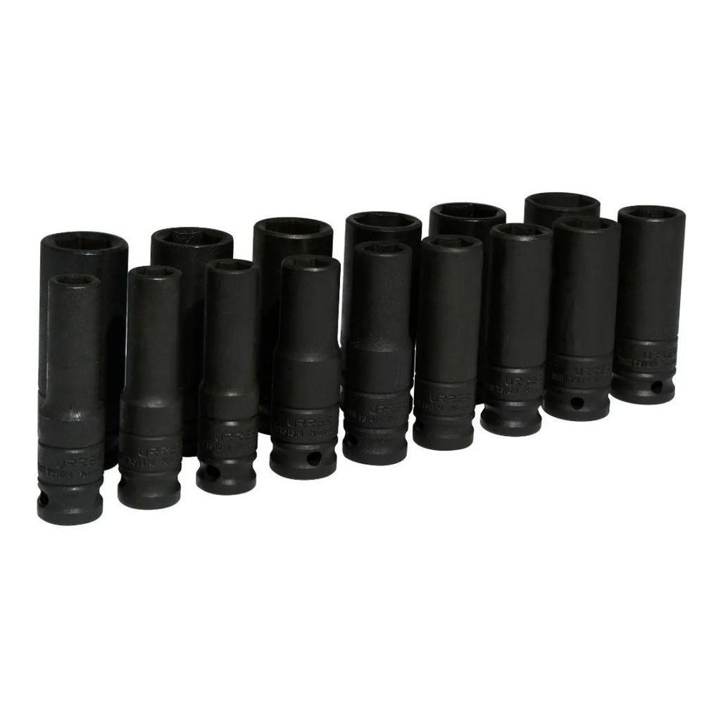 Juego 15 Dados Impacto Largos Milimétricos 1/2 Urrea