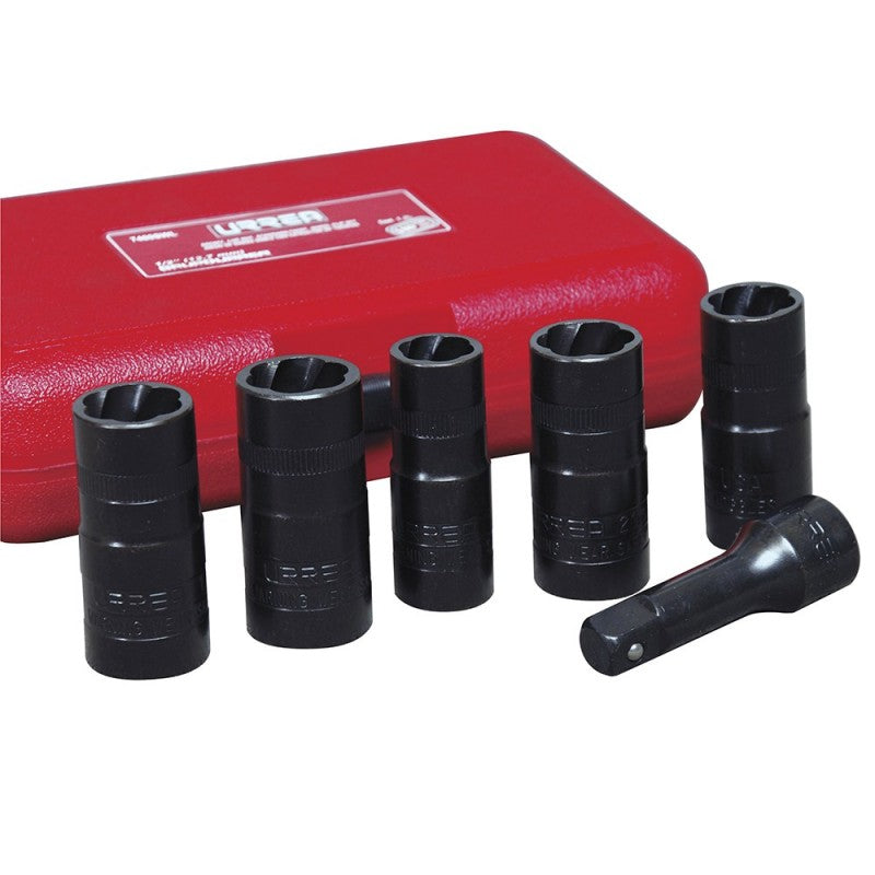 Juego 6 Piezas Extractor de Tuercas Barridas Urrea 7400SWL Doble Boca