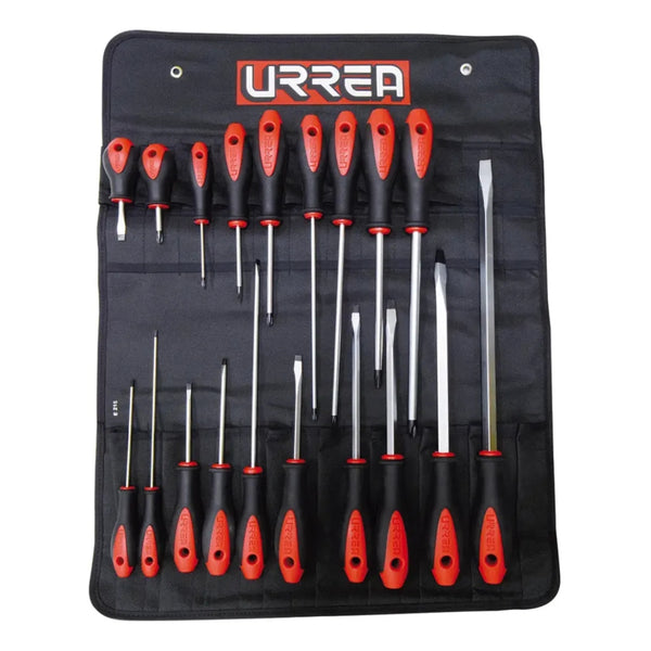 Juego 19pz Destornillador Desarmador Bimaterial Urrea-h