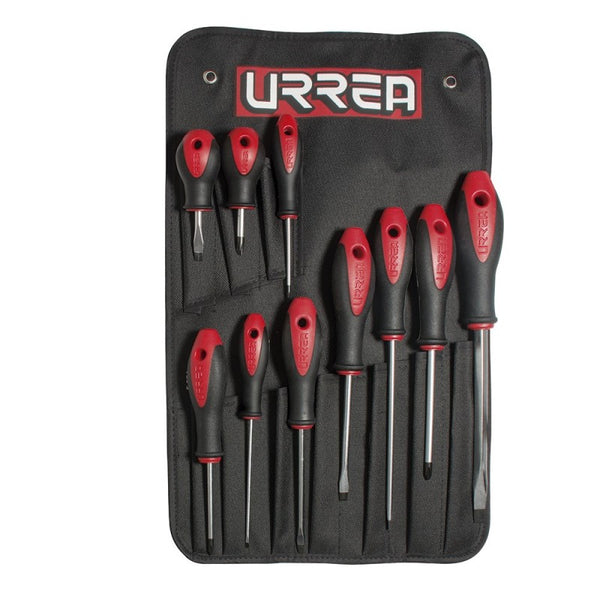Juego de 10 Desarmadores Combinados Imantados Urrea 8600F