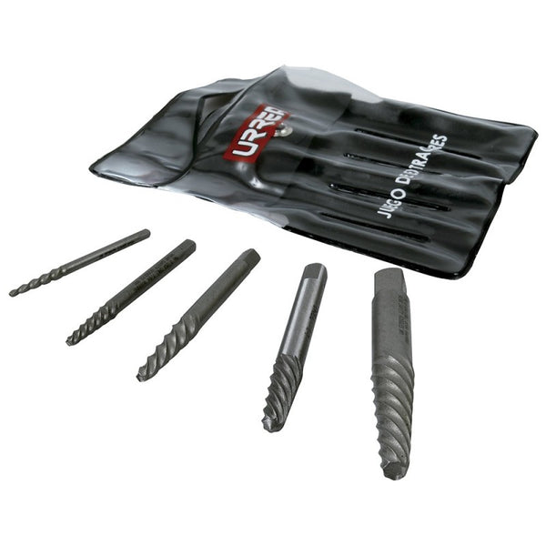 Juego Extractor de Tornillos Cola de Cochino 5 Pzs 9500B Removedor de Tornillos Dañados