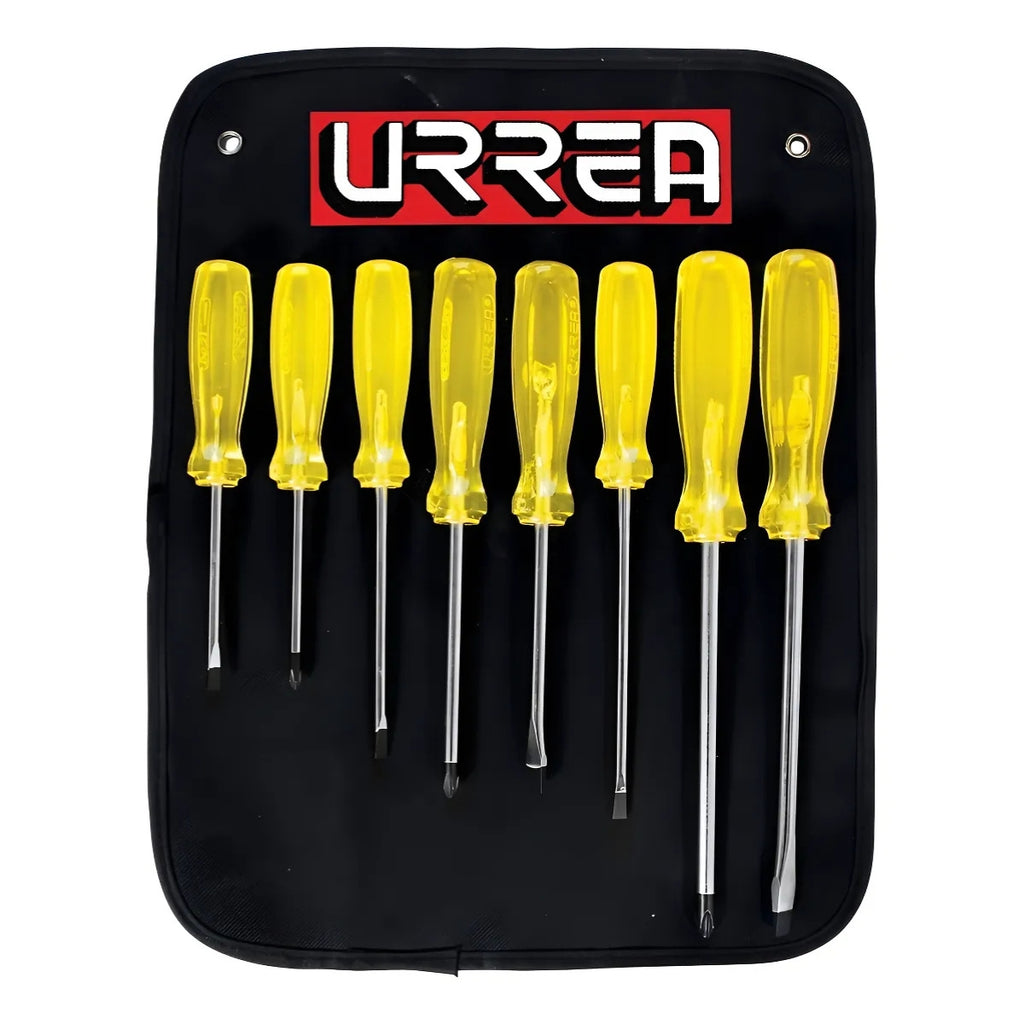 Juego Destornilladores Mango Ámbar Combinado 8pz 9600d Urrea-h