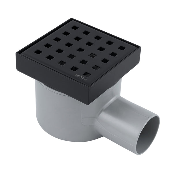 Coladera Para Baño Cuadrada Rejilla Perforada Negra CCRPINOX.37 Urrea-V
