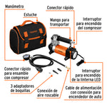 Compresor de Aire 12 V para Auto Truper con Linterna – Inflador Portátil para Llantas - vista 3