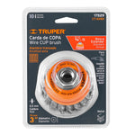 Carda Copa de Alambre Trenzado Grueso 3" x 5/8" Truper 17529 para Esmeril - vista 4
