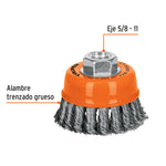 Carda Copa de Alambre Trenzado Grueso 3" x 5/8" Truper 17529 para Esmeril - vista 2