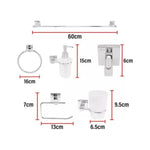 Juegos Accesorios Baño 6 Pzas Cromo 3300 Dica - vista 2