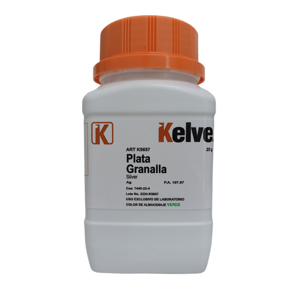 Plata Granalla 25 Gramos Pureza 99.9983% Kelve