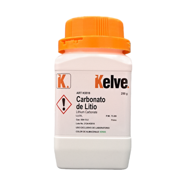 Carbonato de Litio 250 Gramos Kelve