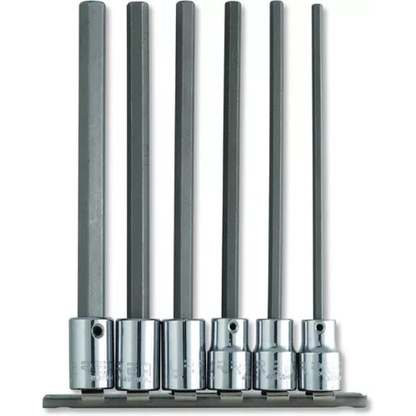 Juego de 6 Dados Largos Punta Hexagonal 3/8 4990sml Urrea-h