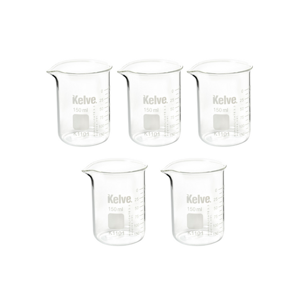 Vaso Precipitado de Vidrio 150 Ml Kelve Paq C/5