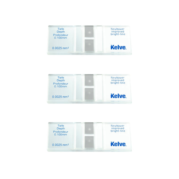 Camara de Neubauer Hematocitometro Linea Brillante Paq C/3 Kelve