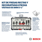 Set Fresas de Acabado 1/4 con 6 Pieza para Madera Carpintero Bosch - vista 5