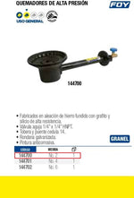 Quemador de Alta Presión #2 144700 Foy - vista 2