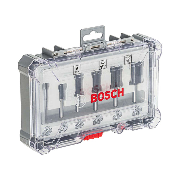 Set de Fresas Rectas 1/4 con 6 Piezas para Madera Carpintero Bosch