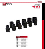 Juego de 11 Dados de Impacto Métricos 3/8 72202 Urrea-h - vista 2