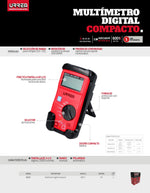 Multímetro Compacto 600 Vcd/600 Vca Ud12 Urrea-h - vista 2