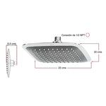 Regadera Plato Cuadrado 8" Antisarro ABS 4531BL Diseño Moderno Sin Brazo - vista 2