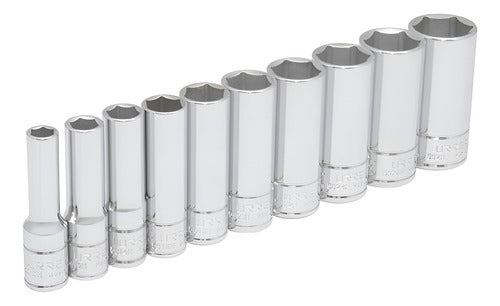 Juego De 10 Dados Largos En Pulgadas 3/8 52111 Urrea