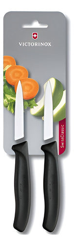 Set De 2 Cuchillos Para Verdura 8 Cm Victorinox Negro
