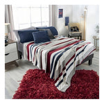 Cobija Vianney Ligero King Con Diseño Oxford/rojo/gris - Vista 2