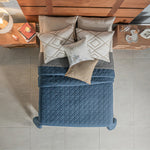 Edredón Queensize Cobalto Ligero 2 Vista Azul / Gris Vianney - vista 6
