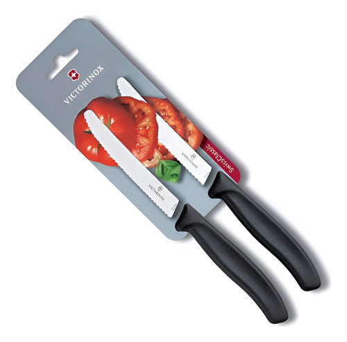 Set De 2 Cuchillos Dentados Victorinox Negro 6.7833.b